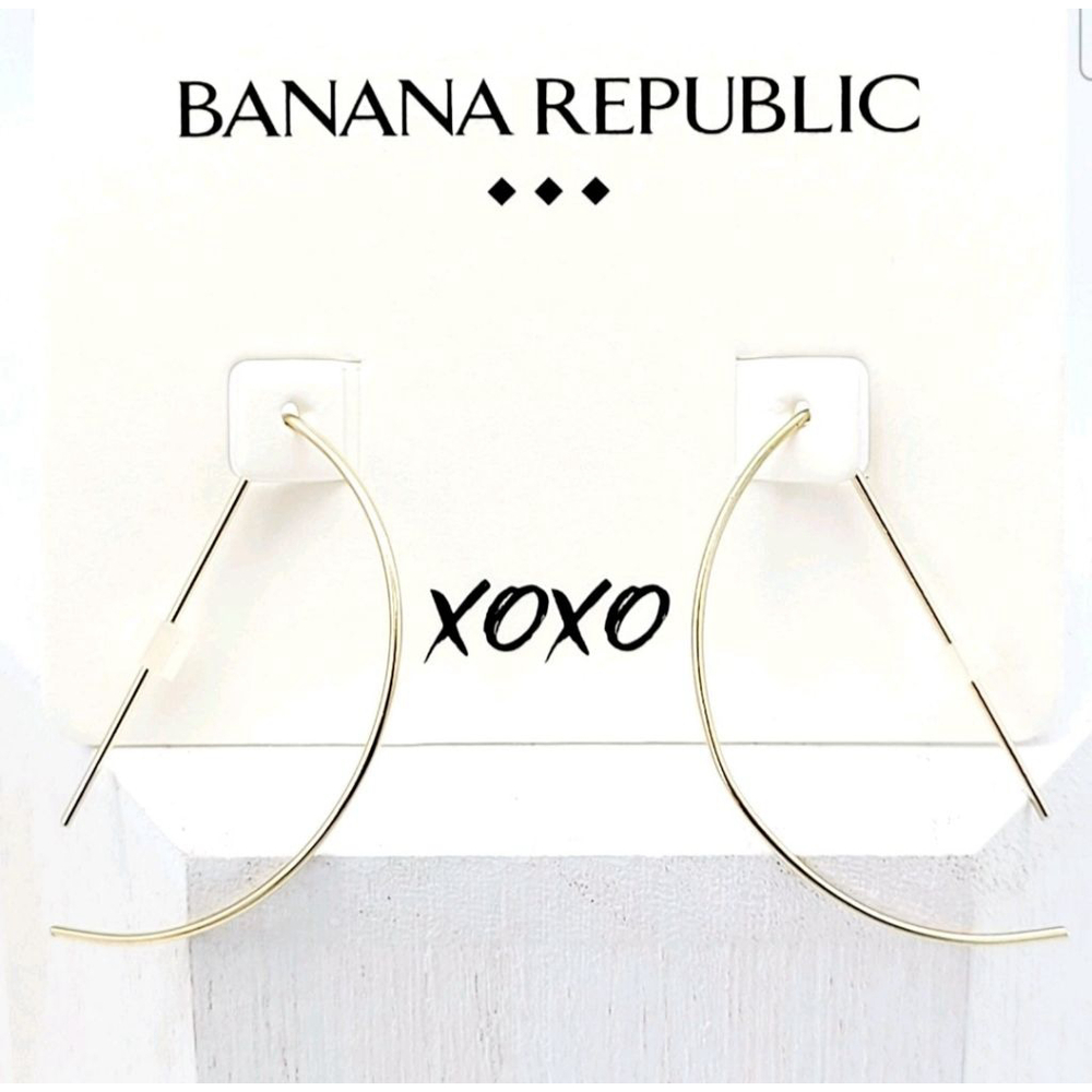 Banana Republic Gold Tone Semi Circle Threader Earrings